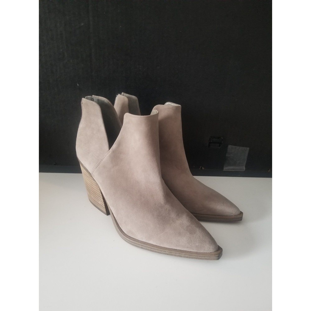 Vince Camuto Gigietta heeled boot bootie pointed toe suede gray fox 10 42 new